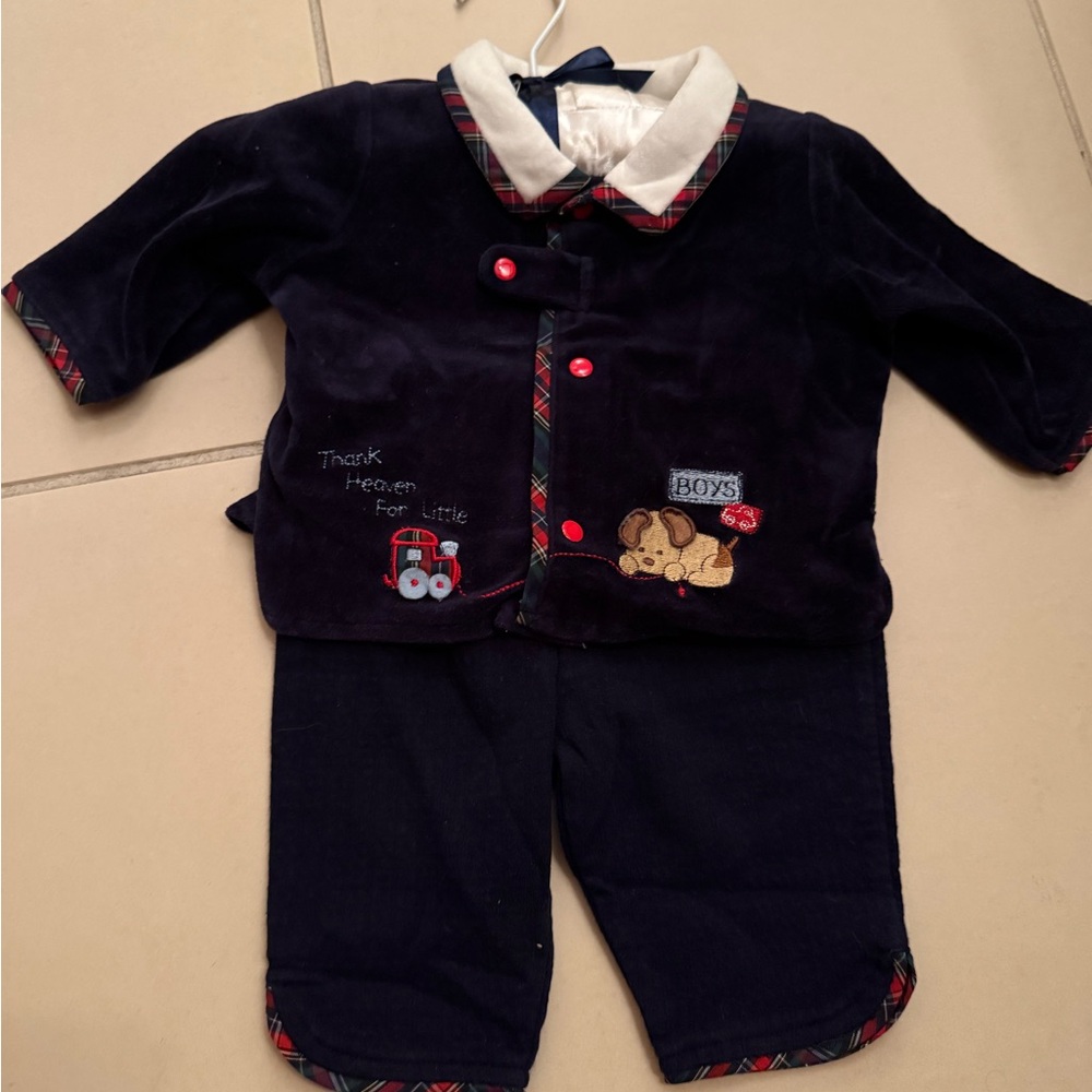 Little Wonders Deep Blue Baby Outfit Set